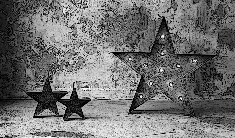 3d gray wooden stars